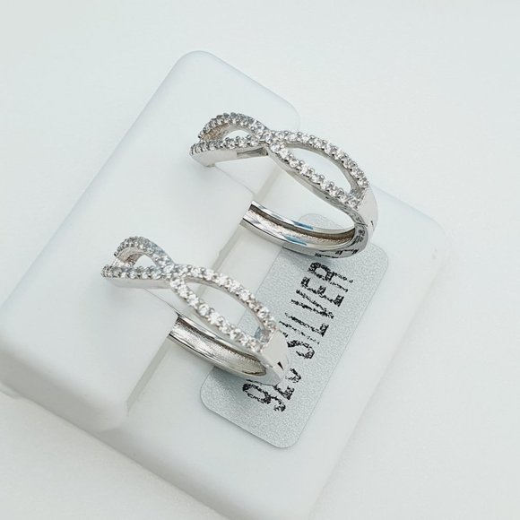 "925 Sterling Silver Cubic Zirconia Earrings, UU1P6A6143 - Picture 10 of 11